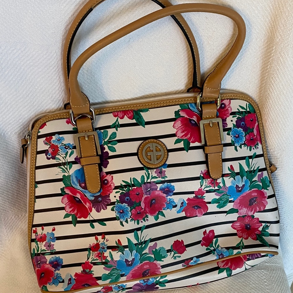 Giani Bernini Floral and Striped Shoulder Bag